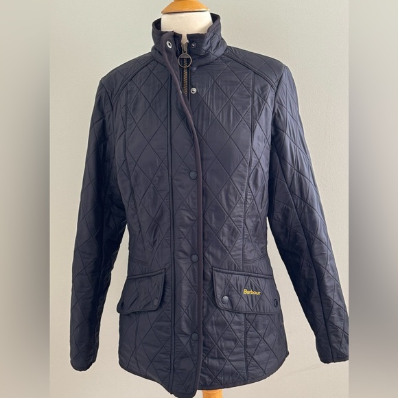 Barbour Cavalry Polarquilt Quilted Jacket Women's Black Size US 8 - Picture 1 of 11